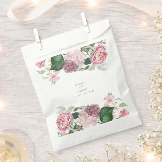 Romantische Waterverf Roze Bloemen Tuin Bruiloft Bedankzakje (Geknipt)