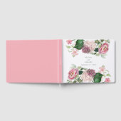 Romantische Waterverf Roze Bloemen Tuin Bruiloft Gastenboek (Volledig)