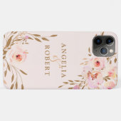 Romantische Waterverf Roze Blush Gold Roos Case-Mate iPhone Case (Achterkant (horizontaal))