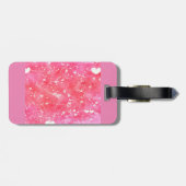 Romantische Waterverf Roze Harten & Pijlen Patroon Bagagelabel (Achterkant horizontaal)