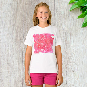 Romantische Waterverf Roze Harten & Pijlen Patroon T-shirt