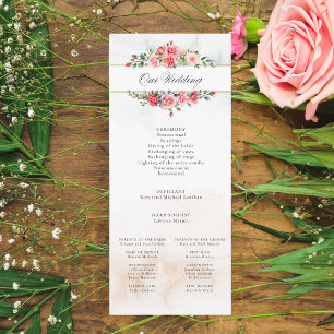 Romantische Waterverf Roze Rozen & Kalligrafie Programma