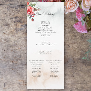 Romantische Waterverf Roze Rozen & Kalligrafie Programma