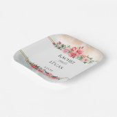 Romantische Waterverf Roze Rozen Papieren Bordje (Gebogen)
