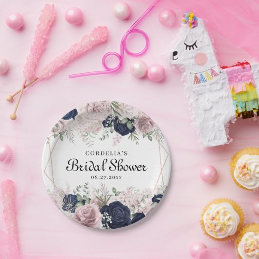 Romantische Waterverf Roze Vrijgezellenfeest Papieren Bordje (Feest)