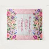 Romantische Waterverf Rozen bruiloft Wandkleed (Voorkant (horizontaal))