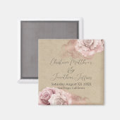 Romantische Waterverf Rozen Rustic Glam Wedding Magneet (Voorkant / Achterkant)
