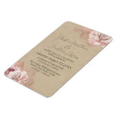 Romantische Waterverf Rozen Rustic Glam Wedding Magneet (Linkerzijde)