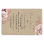 Romantische Waterverf Rozen Rustic Glam Wedding Magneet (Horizontaal)