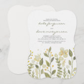 Romantische Waterverf Tuin Bloem Repetitie Diner Kaart (Voorkant / Achterkant)