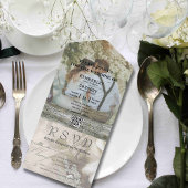 Romantische Waterverf Witte Rose QR Code All In One Uitnodiging