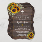 Romantische waterverf zonnebloemen houten bruiloft kaart (Voorkant / Achterkant)