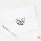 Romantische weide vlinder dank u ronde sticker (Envelop)