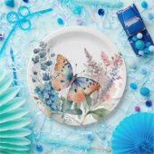 Romantische weide vlinder papieren bordje (Feest)