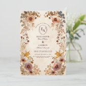 Romantische weide Wildflower Wedding Kaart (Staand voorkant)