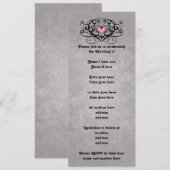 Romantische wervelingen en harten bruiloft kaart (Voorkant / Achterkant)