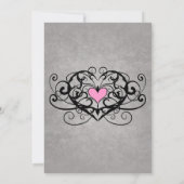 Romantische wervelingen en harten repetitie diner kaart (Achterkant)