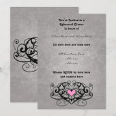 Romantische wervelingen en harten repetitie diner kaart (Voorkant / Achterkant)