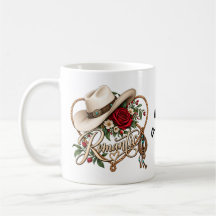 Romantische western cowboyhoed en rode roos lasso