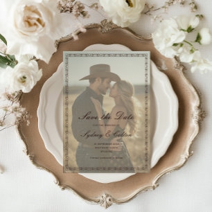 Romantische Western Ranch Huwelijk Save The Date