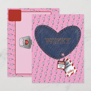 Romantische Wifey Hubby Elektrisch Lock Label Hart Briefkaart