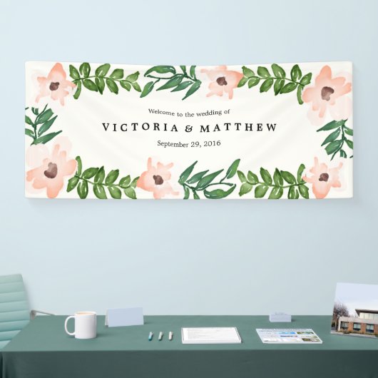 Romantische wijnstokken extra grote bruiloft banne spandoek (Beurs)