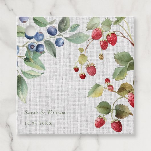 Romantische wilde zomerbessen bruiloft gunst Label (Voorkant)