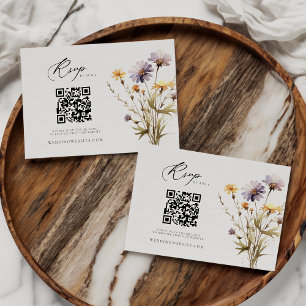 Romantische Wildflower Bloom Bloemen Bruiloft RSVP Kaartje