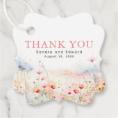 Romantische Wildflower Pastel Bruiloft Dank u Bedankjes Labels (Voorkant)
