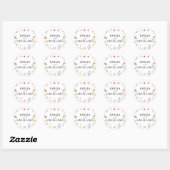 Romantische Wildflower Wedding Envelope Seals Ronde Sticker (Vel)