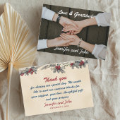 Romantische winter bruiloft bedankkaart