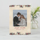 Romantische winter bruiloft kaart (Staand voorkant)