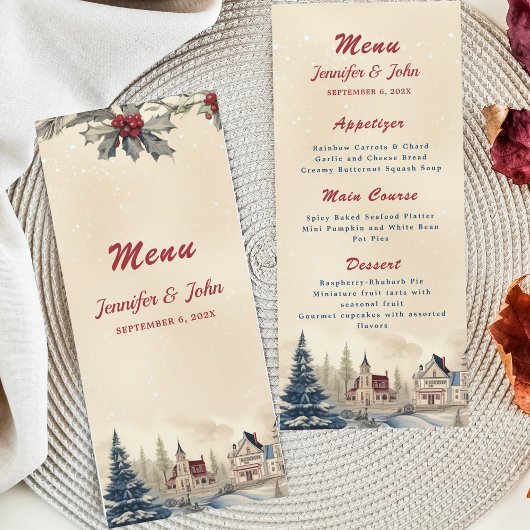 Romantische winter bruiloft menu