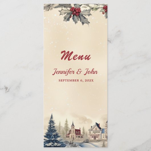 Romantische winter bruiloft menu (Voorkant)