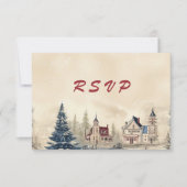 Romantische winter bruiloft RSVP kaartje (Voorkant)