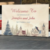 Romantische winter bruiloft spandoek