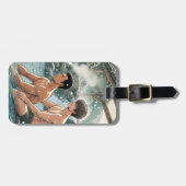 Romantische winter onsen bagagelabel (Voorkant horizontaal)