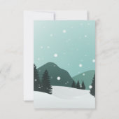 Romantische Winter Wedding Snowy Forest & Mountain Save The Date (Achterkant)