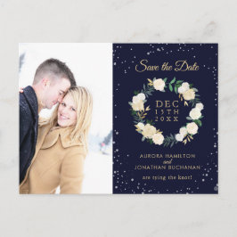 Romantische Winter Wonderland Save the Date Aankondigingskaart