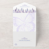 Romantische Wisteria Tuin Bruiloft met Menu Keuze All In One Uitnodiging (Buitenkant)