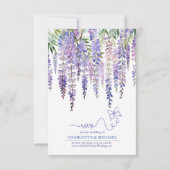 Romantische Wisteria & Vlindertuin Huwelijk RSVP Kaartje (Achterkant)
