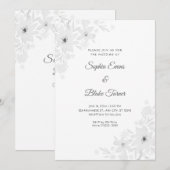 Romantische witte bloemen bloemenwitte bruiloft kaart (Voorkant / Achterkant)