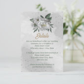 romantische witte bloemen grilly bruiloft informatiekaartje (Staand voorkant)