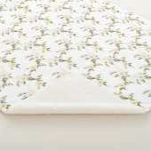 Romantische witte bloemen sherpa deken (3/4)