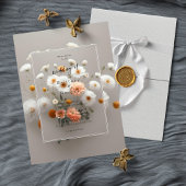 Romantische witte bloesems | Elegante chique bruil Kaart
