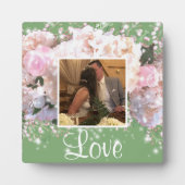 Romantische witte brandkranen, roze rozen fotoplaat (Voorkant)