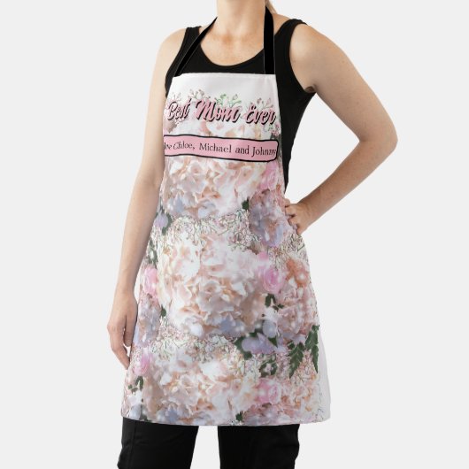 Romantische witte brandkranen roze rozen moeder schort (Insitu)