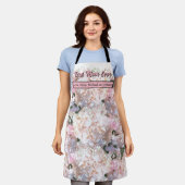 Romantische witte brandkranen roze rozen moeder schort (Gedragen)