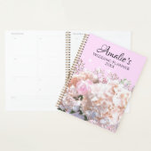 Romantische witte brandkranen roze rozen Weddensch Planner (Display)