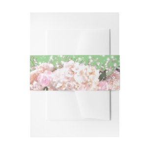 Romantische witte brandkranen roze rozen Weddensch Uitnodigingen Wikkel